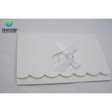Elegant Pure White Embossing Paper Printing Gift Card (Bowknot)